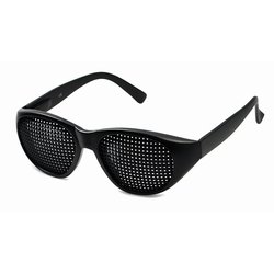 Pinhole glasses 415-JGP, quadratic pattern, black