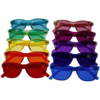 Farbtherapiebrille CLASSIC 10 verschiedene Farben in klassichem Design mit Brillenauflage