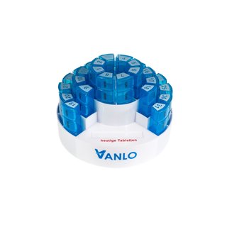 VANLO Monatspillendose Toni 31 Tages-Pillendosen mit 4 Fchern - mit Ablage fr Tagesfach
