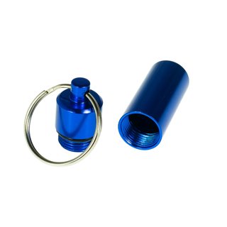 Aufbewahrungsdose Aluminium XS wasserdicht mit Schlsselring in Blau